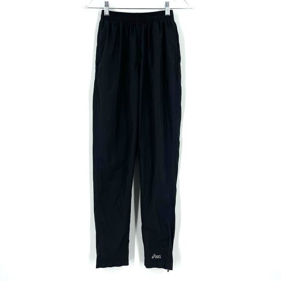 Asics Nylon Gym Pants Black Small High Rise - Picture 1 of 6